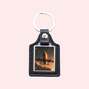 Sleutelhanger bedrukken | Sleutelhanger met foto | Aluminium sleutelhanger leder rechthoek