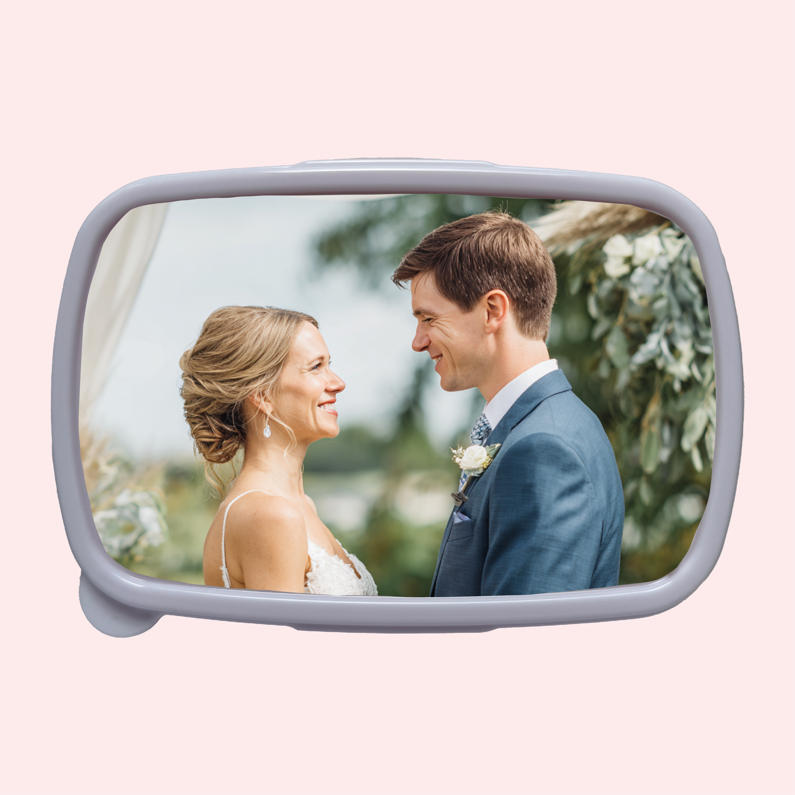 Trouwfoto op broodtrommel bedrukken | Broodtrommel met trouwfoto | Broodtrommel met eigen ontwerp